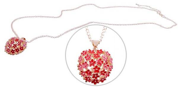 Hanger met Ketting “Bloem Hart” Rood – Romantische Hartvormige Ketting