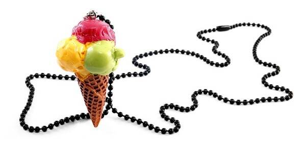 Ijswafel Aanhanger Ketting – Kleurrijke Statement Ketting 47 mm