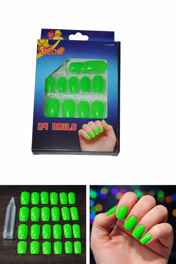 Fluorescerende Kunstnagels – neon groen (set van 24)