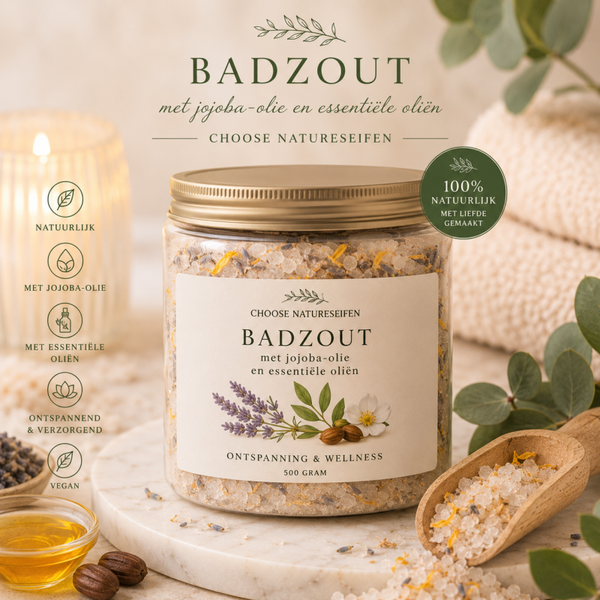 Badzout met Jojoba-Olie & Essentiële Oliën – Luxe Wellness Badzout van Choose Naturseifen