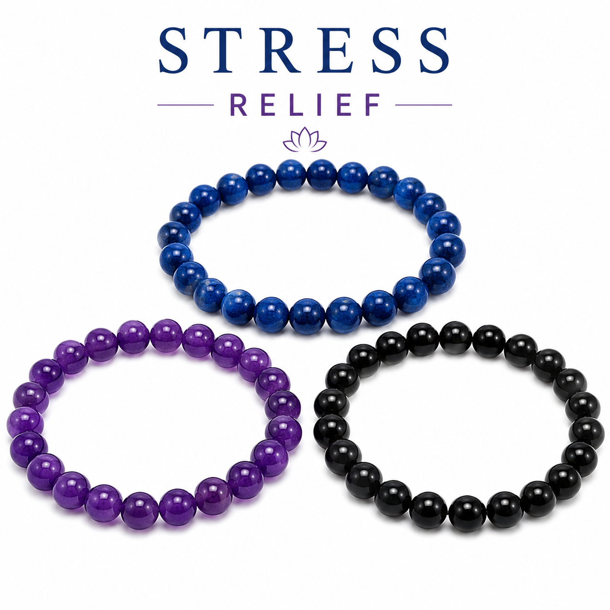 Stress Relief Armbandjes (Set van 3) – Rust, Balans & Positieve Energie