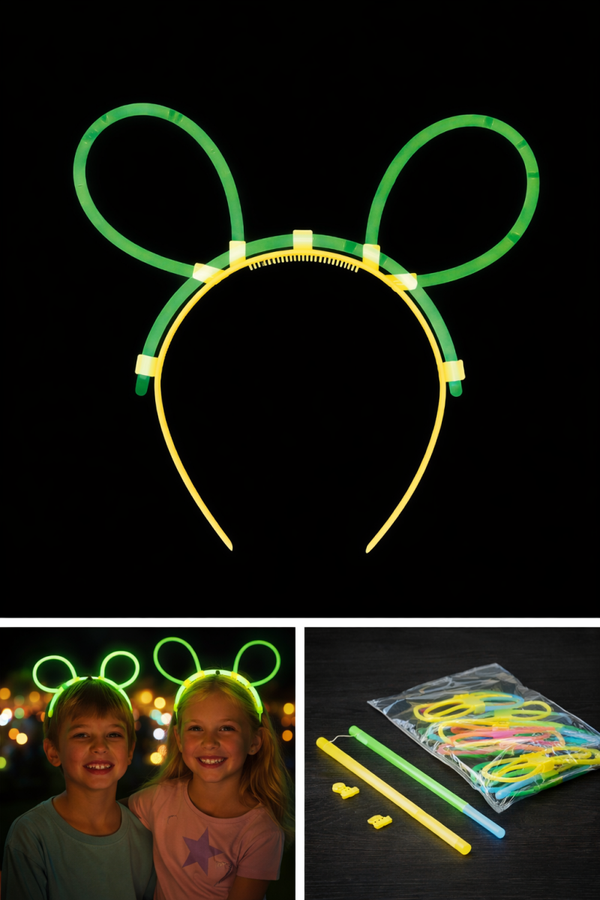 Glow Stick Muizenoren Tiara – lichtgevend feestaccessoire