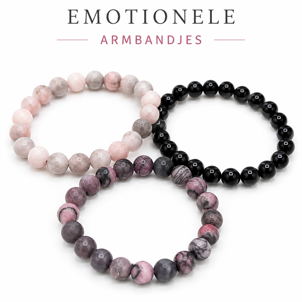 Set van 3 Emotionele Armbandjes – Symbool voor Liefde, Kracht & Verbinding