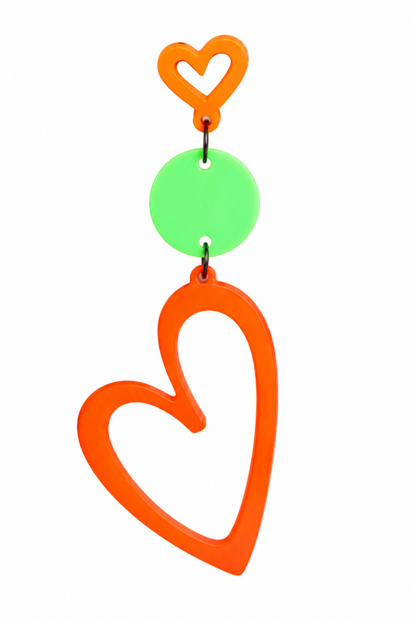 Neon Hart Oorbellen – Glow Party Earrings
