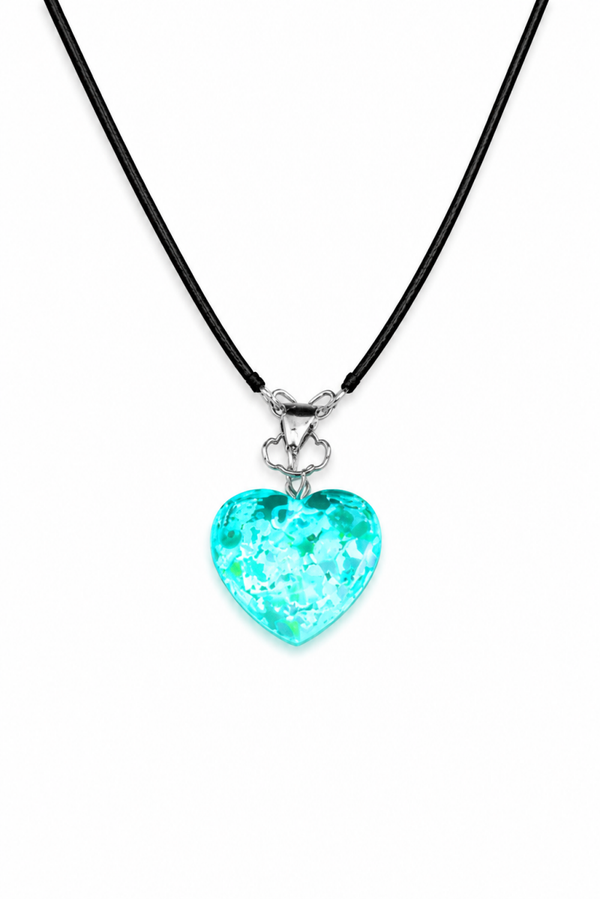 Glow in the Dark Hart Ketting – Neon Party Sieraad