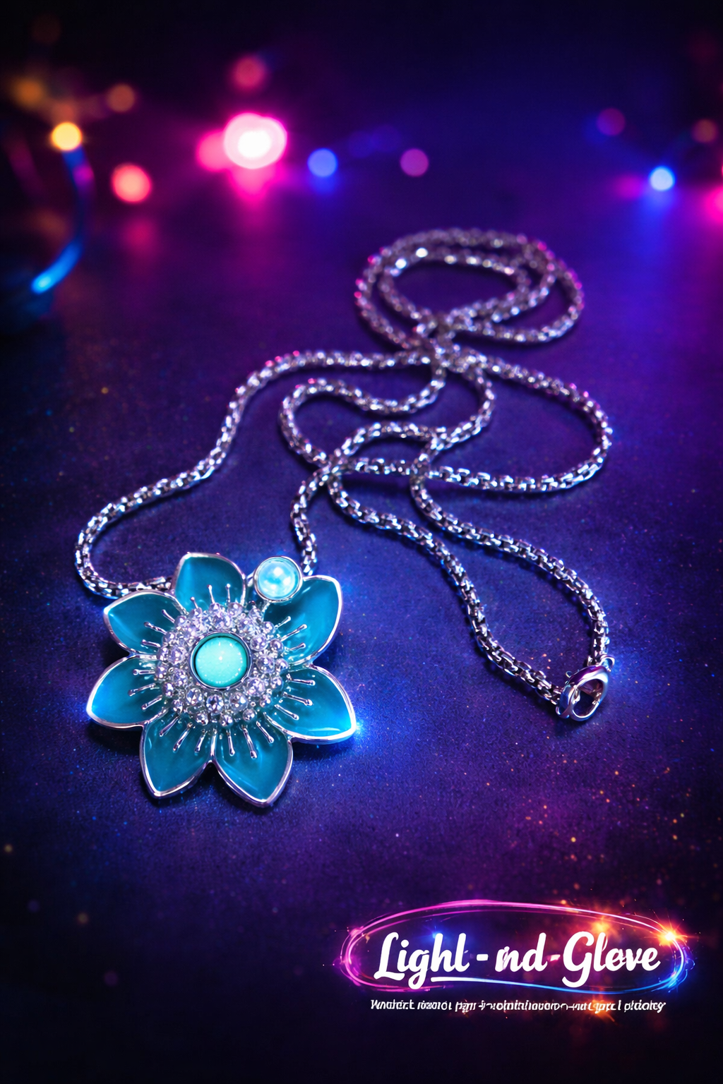 Glow Bloem Ketting – Neon Lichtgevende Hanger | UV Glow Sieraad Groen