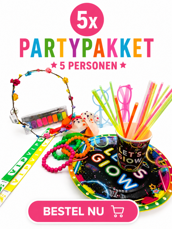Neon Glow Party Pakket – Kinderfeestje Set voor 5 Personen