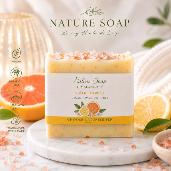 Natuurlijke Soap “Citrus Breeze” met Himalayazout – Luxe Vegan Zeep Palmolievrij