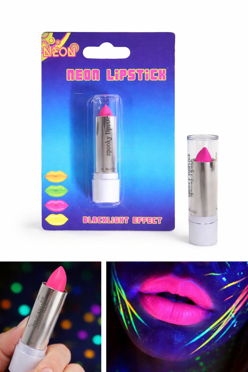 Neon Lipstick – UV Glow (Blacklight effect)