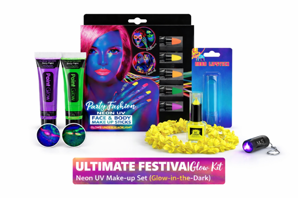 Ultimate Festival Glow Kit – Neon UV Make-up Set (Glow in the Dark)