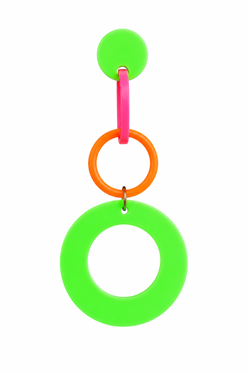 Neon Cirkel Oorbellen – UV Glow festival Earrings