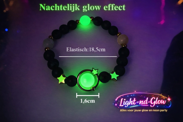 🌟 Glow armband – Groen & Blauw