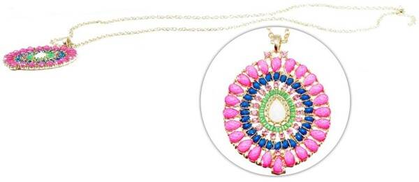 Halsketting met “Fuchsia” Hanger – Elegante Statement Ketting 60 x 55 mm