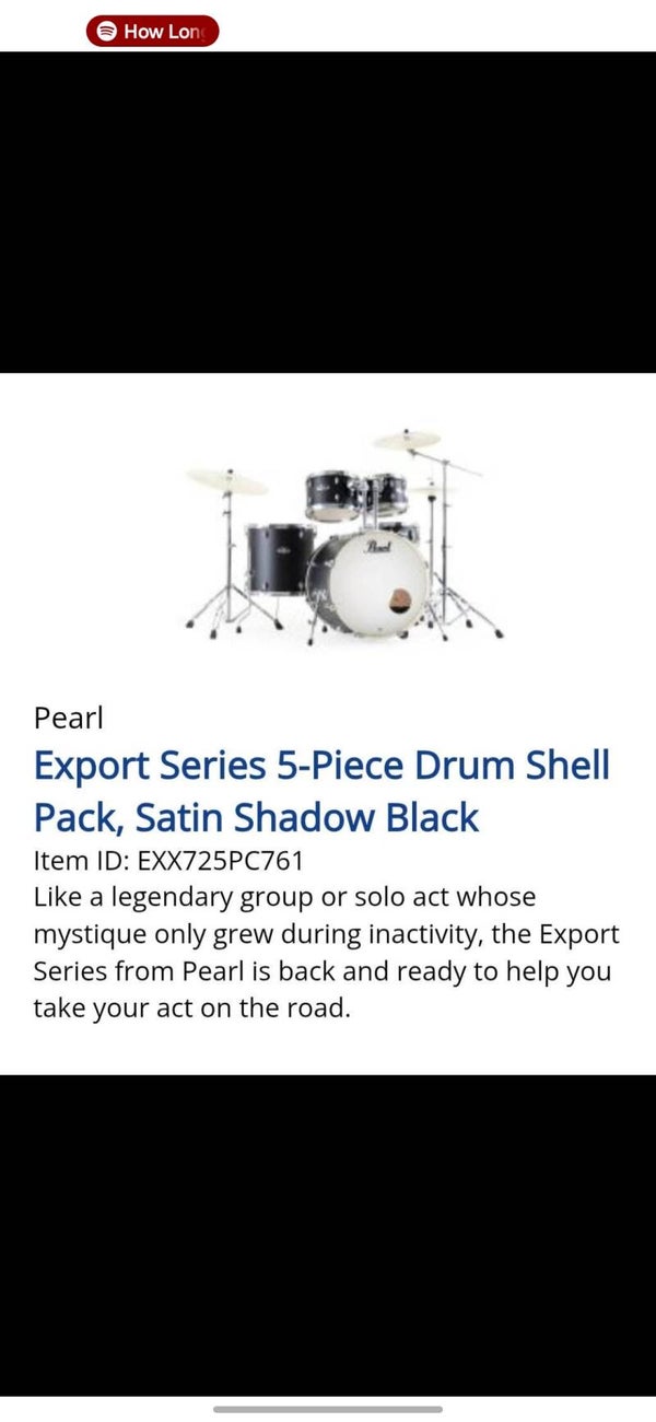 PEARL EXPORT SERIES 5 PIECE SHELL PACK I SHADOW BLACK FINISH