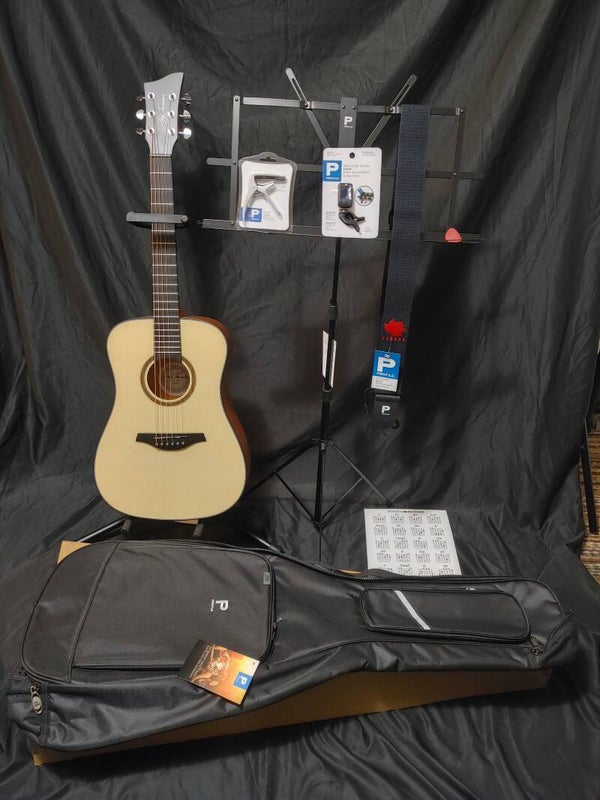 JAY TURSER THREE QUARTER SIZE ACOUSTIC GUITAR BUNDLE IN NATURAL