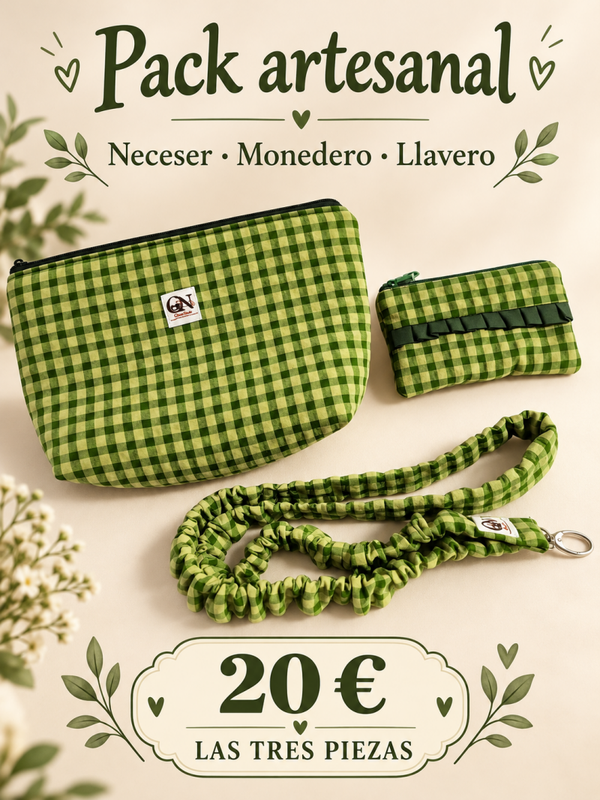 Conjunto monedero, coletero y neceser