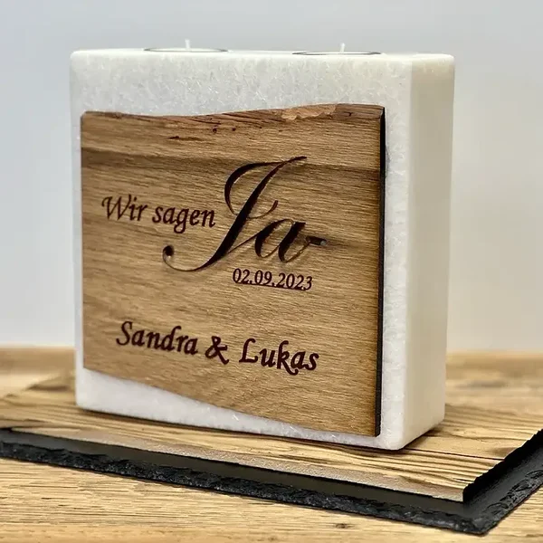 Hochzeitskerze "Altholz"