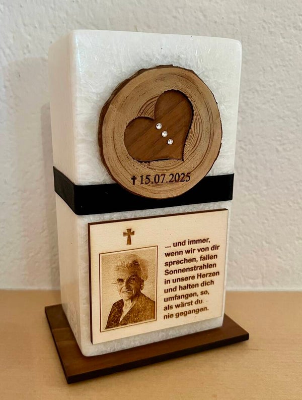 Trauerkerze "Fotogravur"