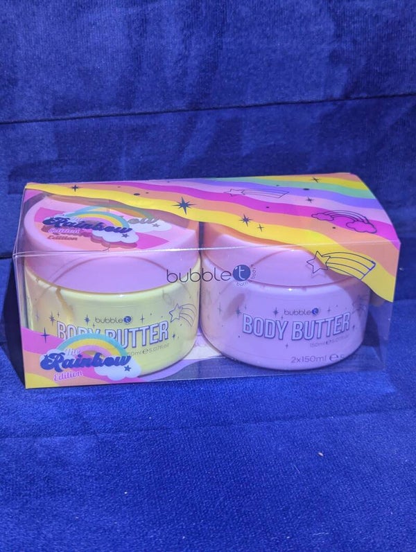 Bubble T rainbow body butter gift set