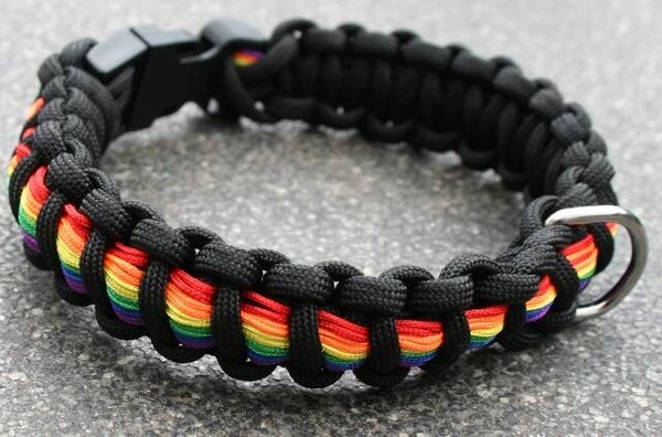 Regenboog halsband S 31-40 cm.