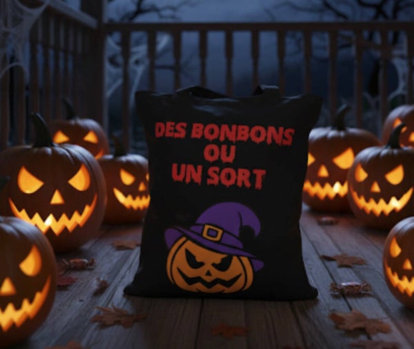 Tote bag noir - Halloween