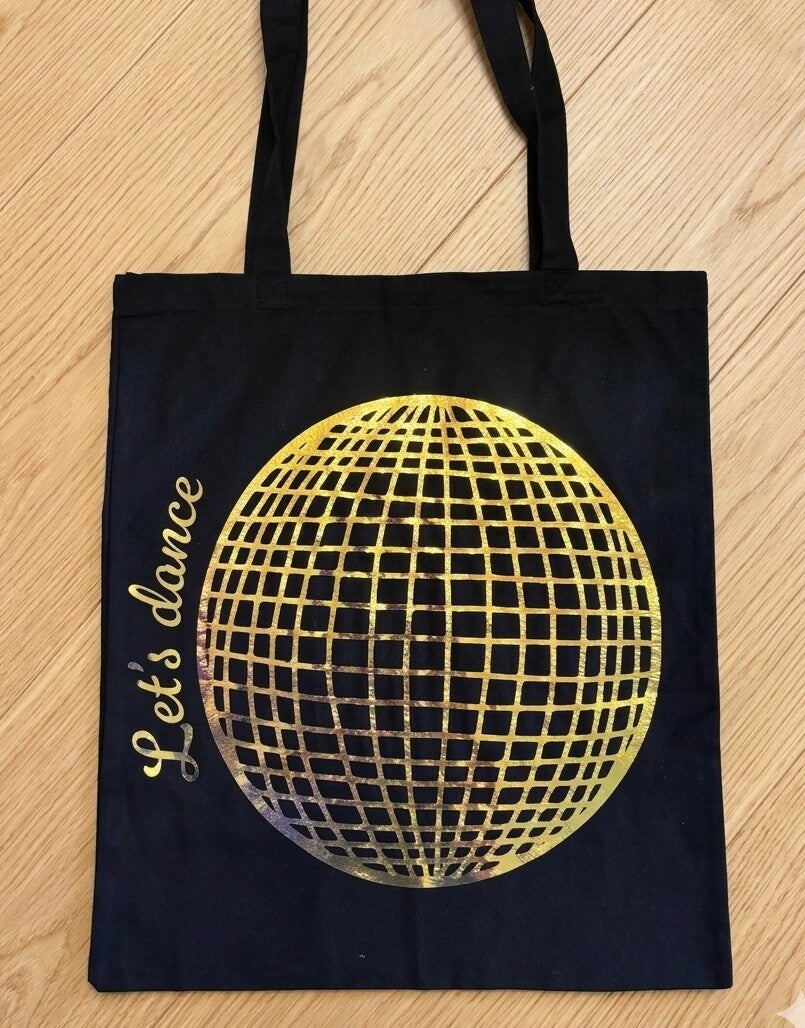 Tote bag noir (flocage holographique)