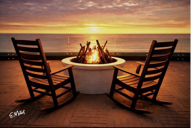 Fire side at the Atlantic 