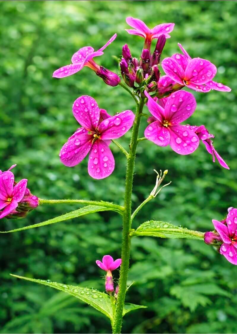 Wild flowers after a  rain fall