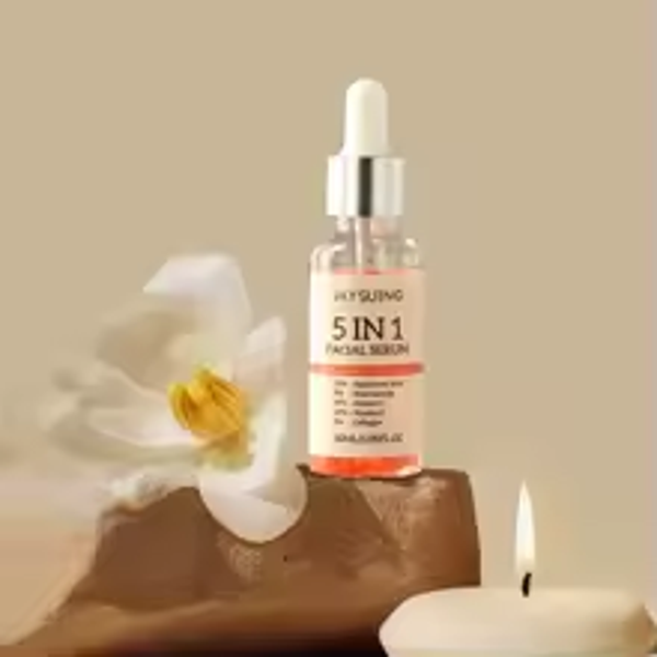 "5-in-1 Anti-Aging Face Serum – Fade Fine Lines, Firm Skin, Deep Moisturizing & Brightening with Vitamin C & Hyaluronic Acid – Pore Minimizing Facial Skincare Treatment"