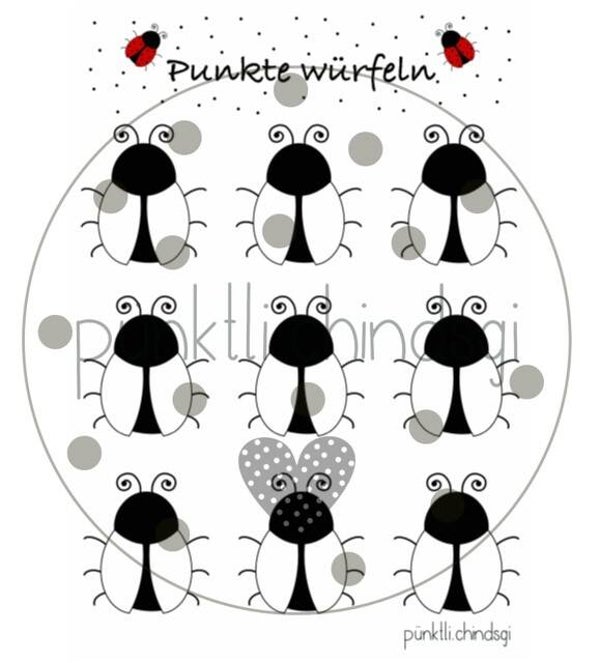 Marienkäfer Arbeitsblatt Würfeln