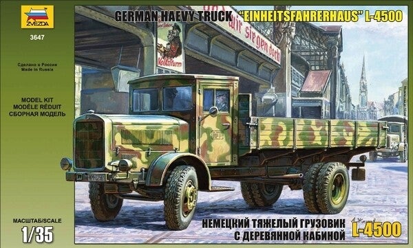German Heavy Truck "Einheitsfahrerhaus" L-4500 Zvezda  Nr. 3647  1:35 NEU Variante von 2005