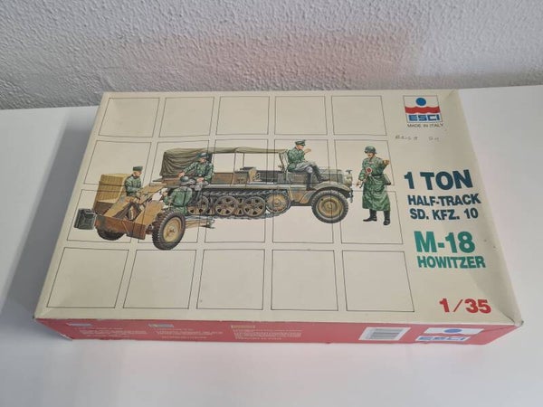 Achtung unvollständig! 1 Ton Halftrack Sd.Kfz.10 Ausf. A with M-18 Howitzer ESCI  Nr. 5008  1:35