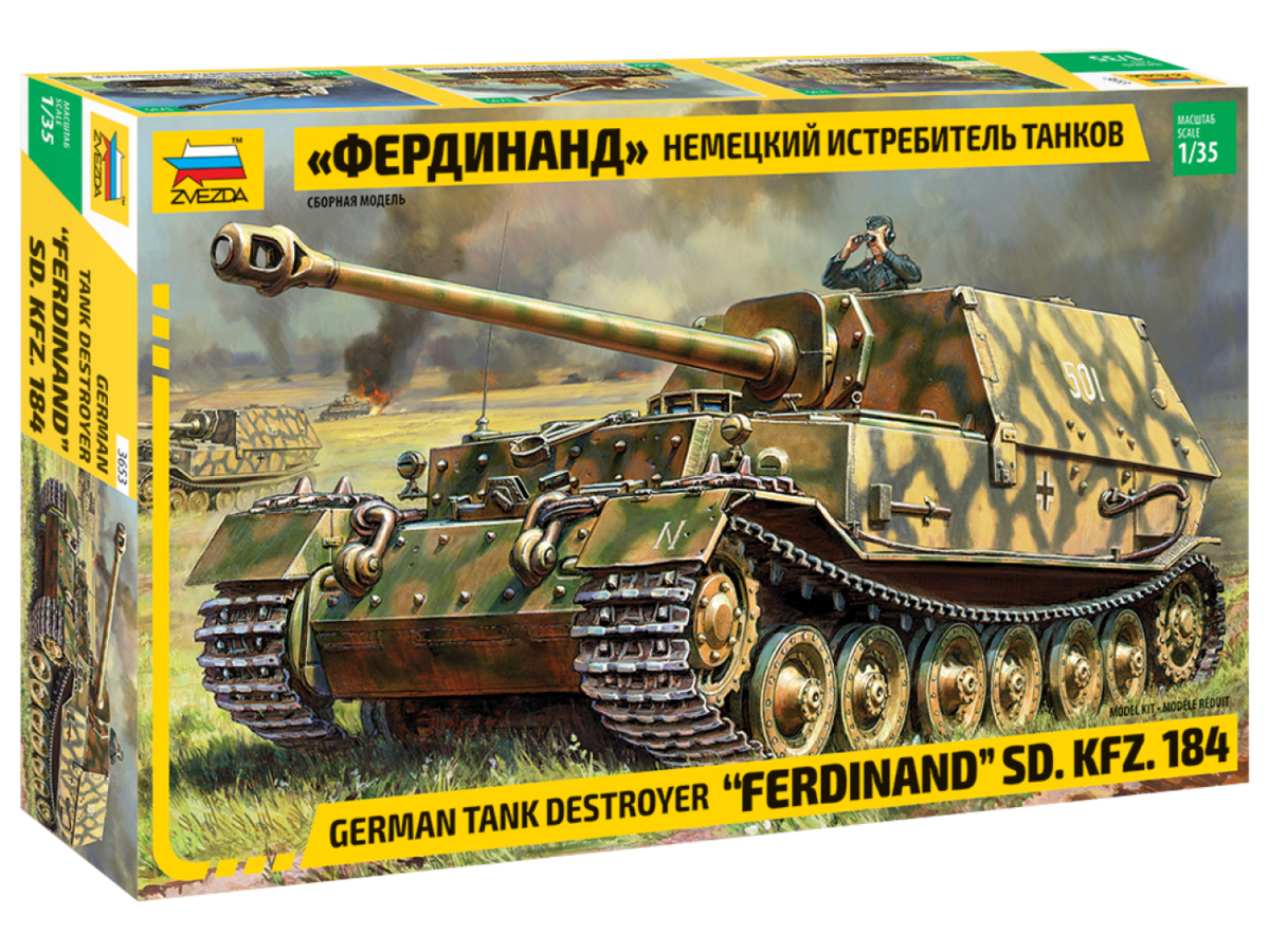 German Tank Destroyer "Ferdinand" SD.Kfz. 184 Zvezda  Nr. 3653  1:35 neu