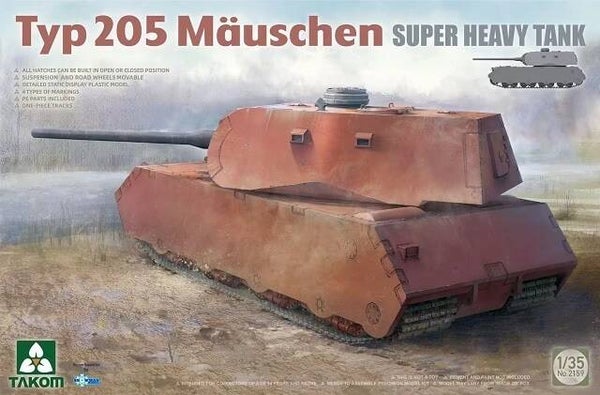 Typ 205 Mäuschen Super Heavy Tank Takom  Nr. 2159  1:35 Boxart Typ 205 Mäuschen 2159 Takom
