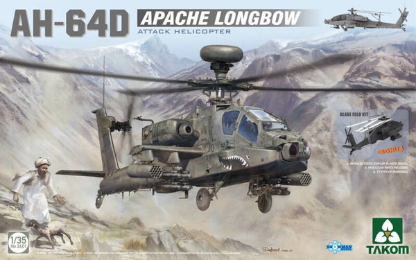 AH-64D Apache Longbow Attack Helicopter Takom  Nr. 2601  1:35 neu