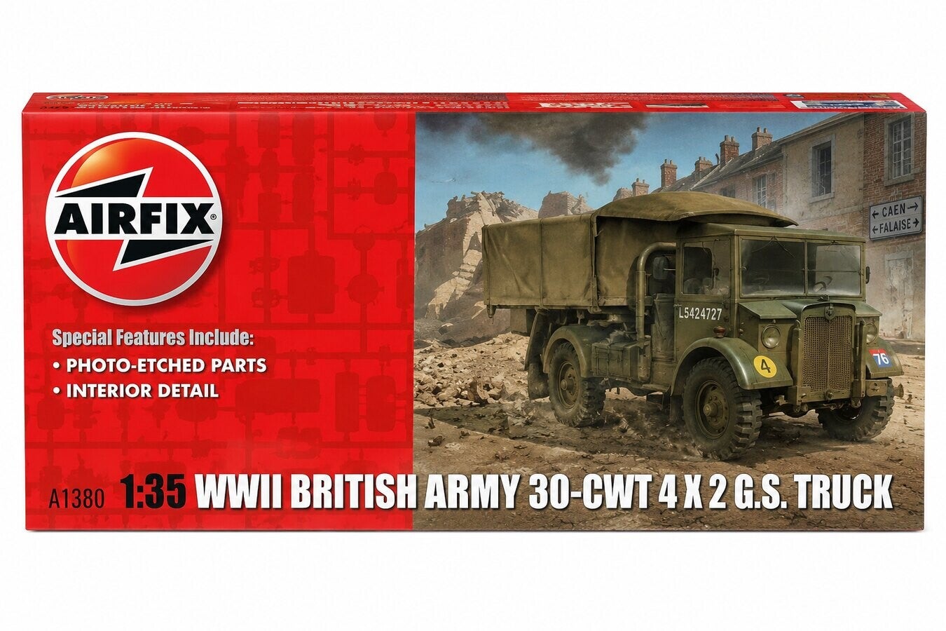 WWII British Army 30-cwt 4x2 G.S. Truck Airfix Nr. A1380 1:35 neu