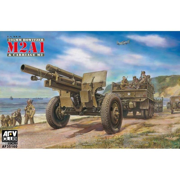 AFV Club – U.S. WWII M2A1 105 mm Howitzer on Carriage M2 – AF35160 – 1:35