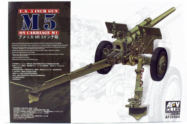 AFV Club – U.S. 3-inch Gun M5 on Carriage M1 – AF35S64 – 1:35