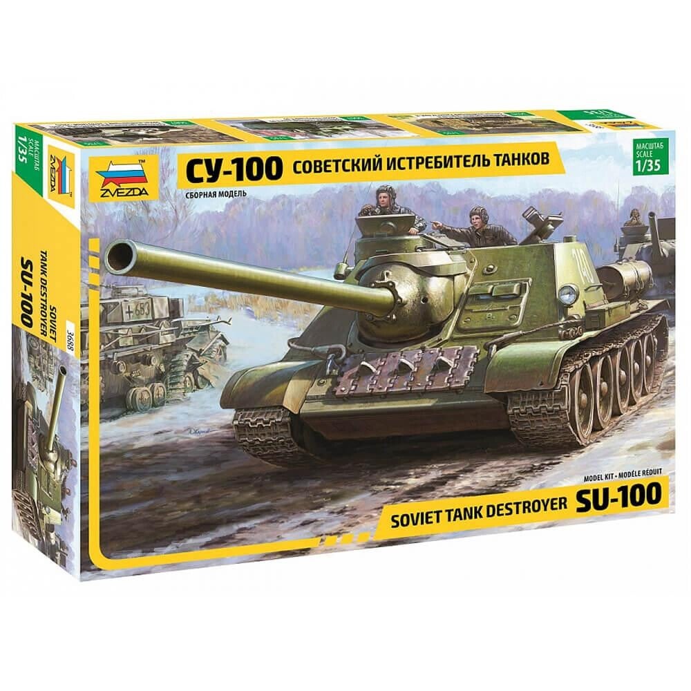 SU-100 Soviet Tank Destroyer Zvezda  Nr. 3688  1:35 neu