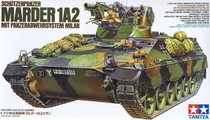 Bundeswehr SPz Marder 1A2 mit Panzerabwehrsystem Milan Tamiya  Nr. 35162  1:35 Boxart SPz Marder 1A2 35162 Tamiya +++
