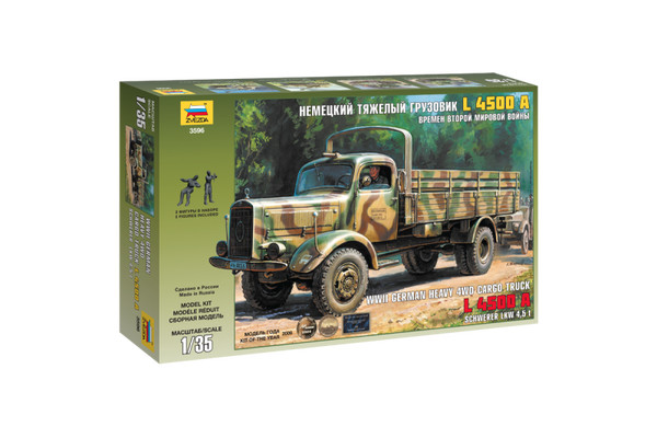 WWII German Heavy 4WD Cargo Truck L 4500 A Schwerer Lkw 4,5 t Zvezda  Nr. 3596  1:35 aus Sammlung!
