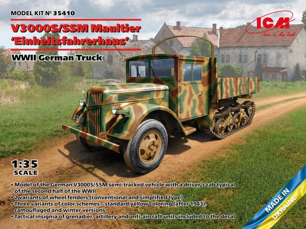 WWII German Truck V3000S/SSM Maultier 'Einheitsfahrerhaus' ICM  Nr. 35410  1:35