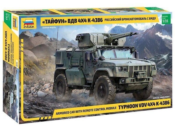 Typhoon VDV 4x4 K-4386 Armored car with remote controled module Zvezda  Nr. 3648  1:35 neu
