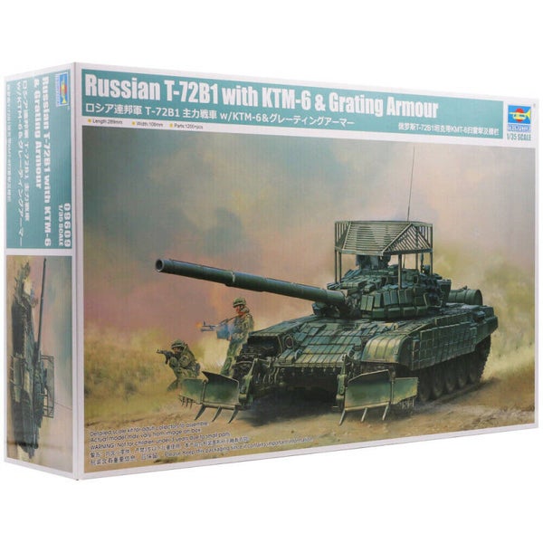 NEU! Russian T-72B1 with KMT-6 & Grating Armour Trumpeter  No. 09609  1:35