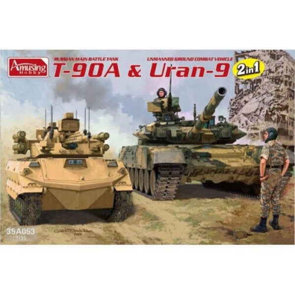 Russian Main Battle Tank T-90A & Uran-9 Amusing Hobby  Nr. 35A053  1:35 neu