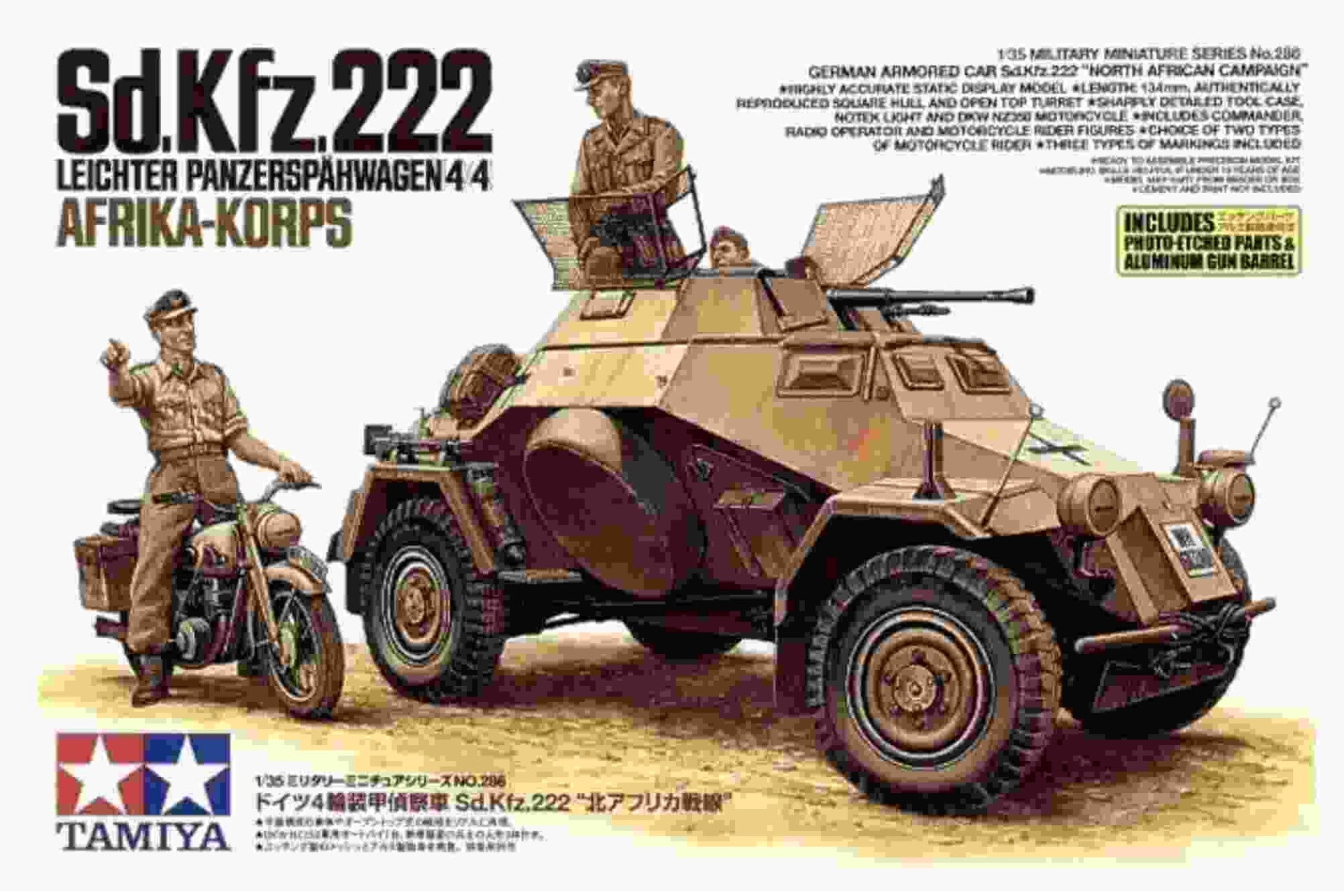Sd.Kfz.222 Leichter Panzerspähwagen Afrika-Korps Tamiya Nr. 35286 1:35 neu