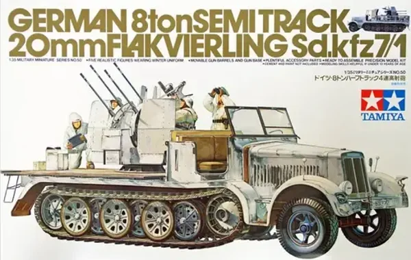 German 8 ton Semi Track Sd.Kfz. 7/1 20 mm Flakvierling 38 Tamiya Nr. 35050 1:35