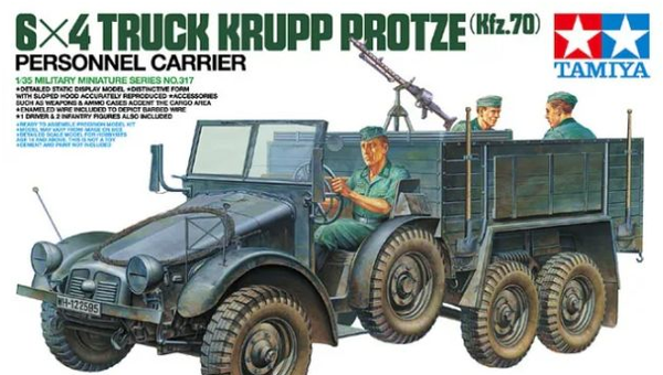 6X4 Truck Krupp Protze (Kfz. 70) Personnel Carrier Tamiya Nr. 35317 1:35 neu +++