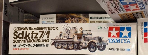 German 8 ton Semi Track Sd.Kfz. 7/1 20 mm Flakvierling 38 Tamiya Nr. 35050 1:35 neu +++