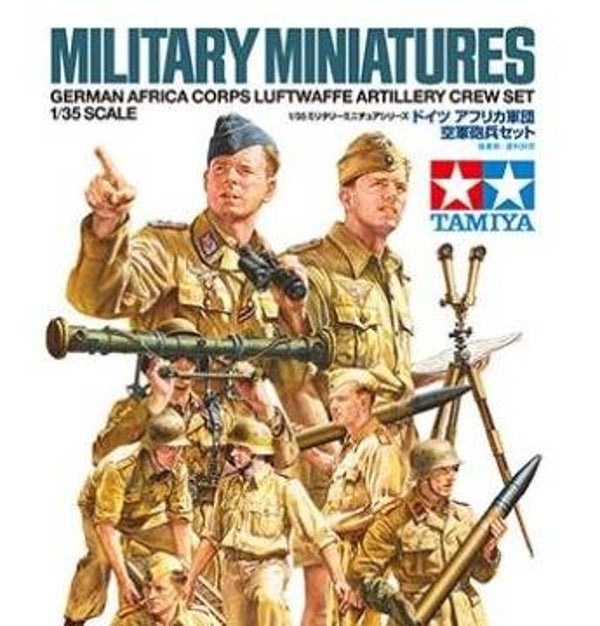 German Africa Corps Luftwaffe Artillery Crew Set – 8 Figures Tamiya Nr. 35343 1:35 neu +++
